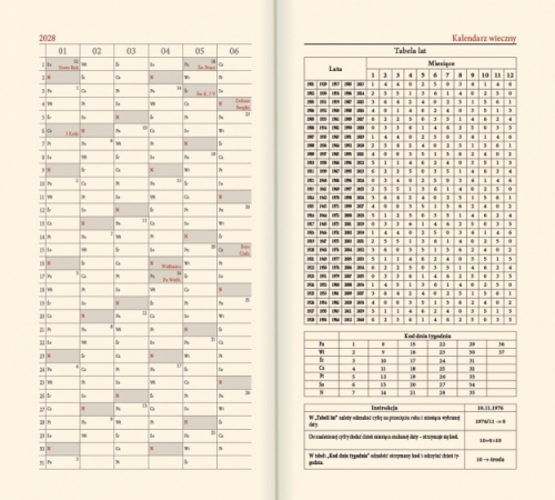 Kalendarz kieszonkowy A6 CZERWONY